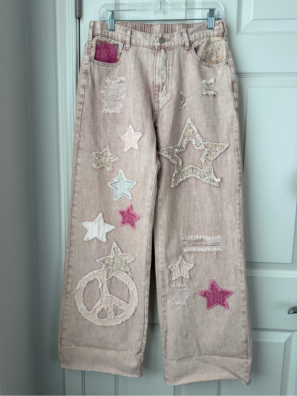 Oli & Hali Spring Dream Washed Peace And Star Pants MSRP $122